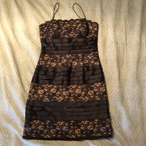 SL Fashions Black Lace and Satin dress